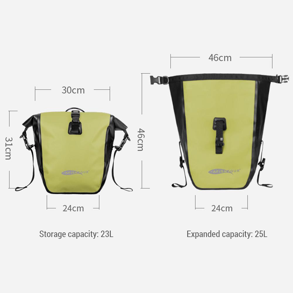 Водонепроницаемая сумка для багажника велосипеда большой емкости 25 л для езды на велосипеде
