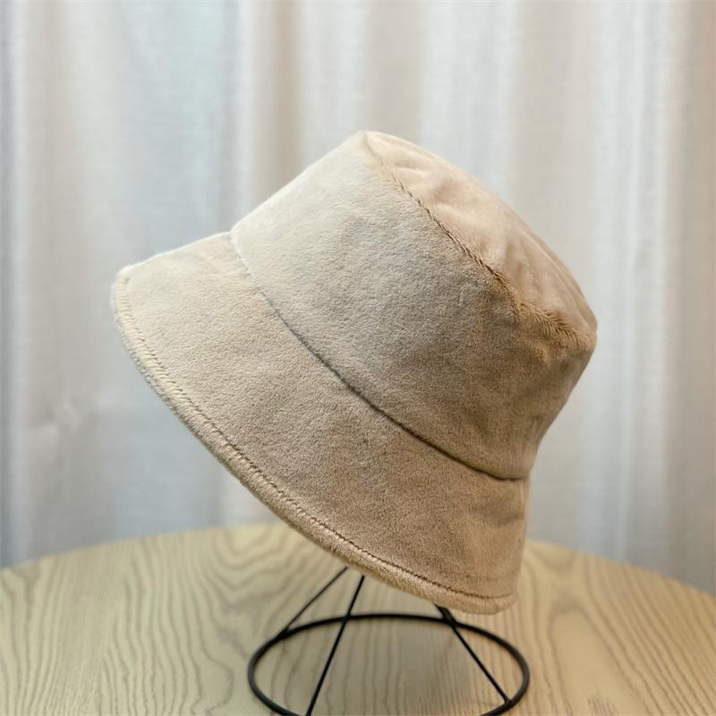 Плюшевая шляпа Женская осенне-зимняя шляпа-ведро Теплая шляпа-ведро Шляпа-цилиндр Шляпа-ведро