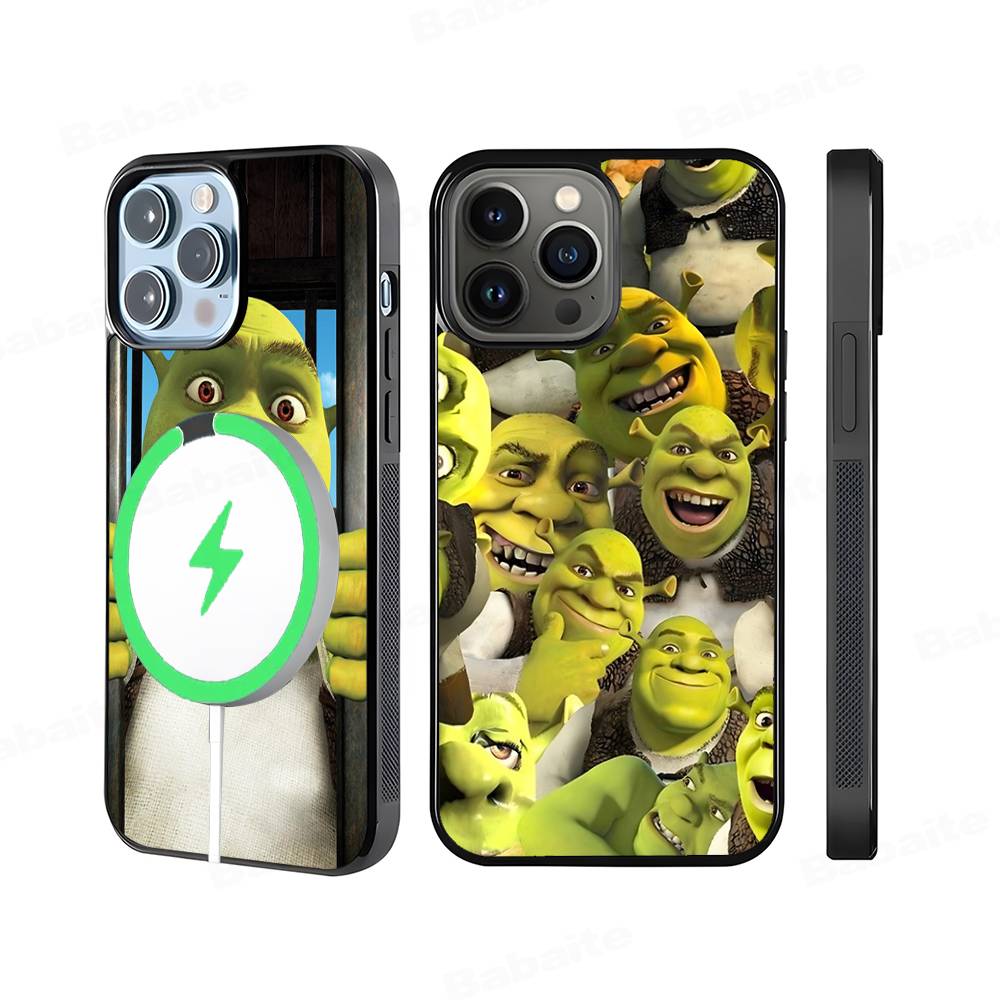 Мультяшный чехол для телефона Шрек Магнитный чехол Для IPhone 16 14 13 12 11 15 Pro Max Plus Для Magsafe Беспроводная зарядка Чехол