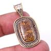 Natural Maryam Jasper 925 Solid Sterling Silver Gift TwoTone Pendant 1.50" o6S05