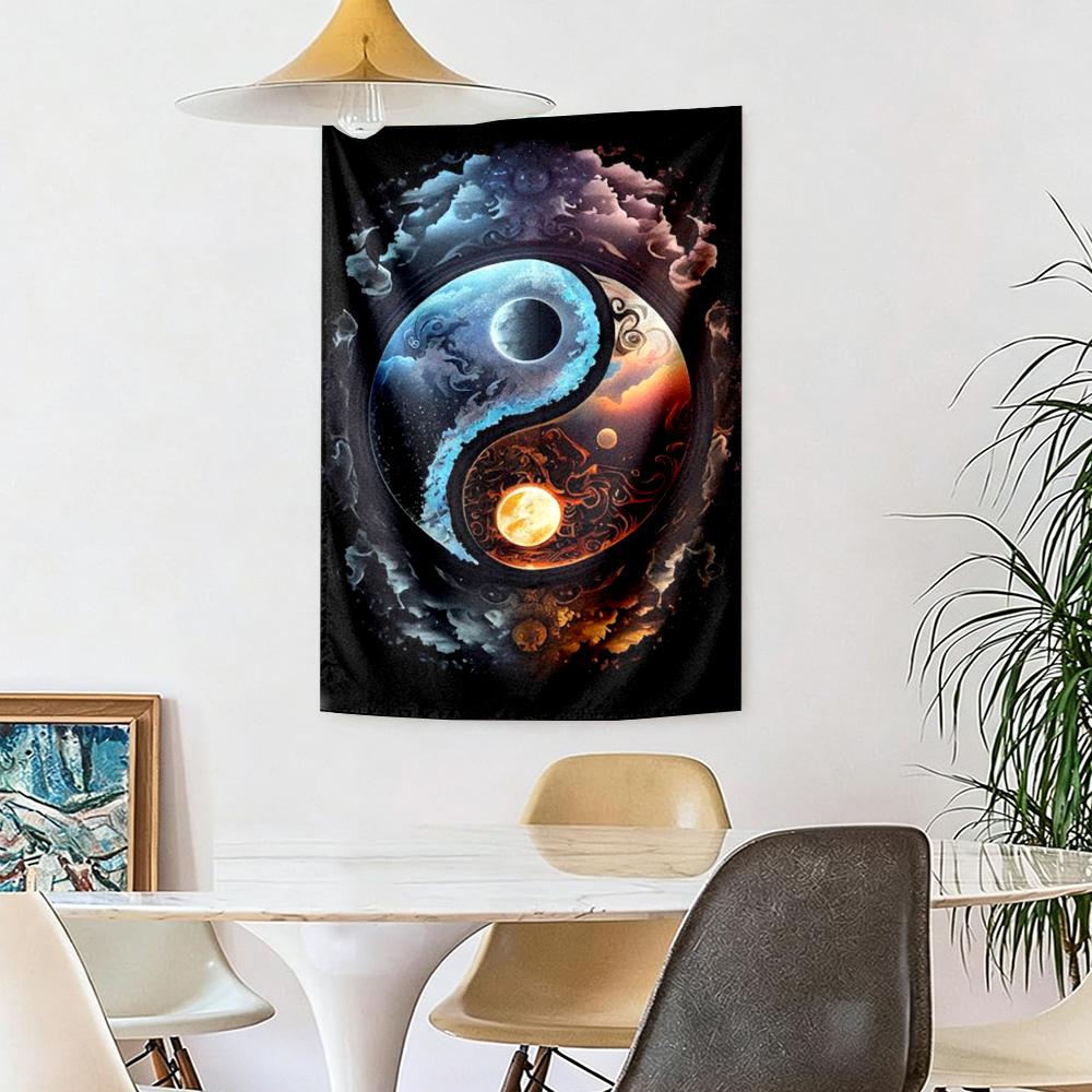 Yingyang Wall Decor Tapestry Art For Pet Memorial Birthdaywedding Party Backdrop Family Gift
