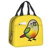 Custom Chubby Cockatiel Party Insulated Lunch Bag for Women Resuable Cute Parrot Birds Thermal Cooler Lunch Box School Children