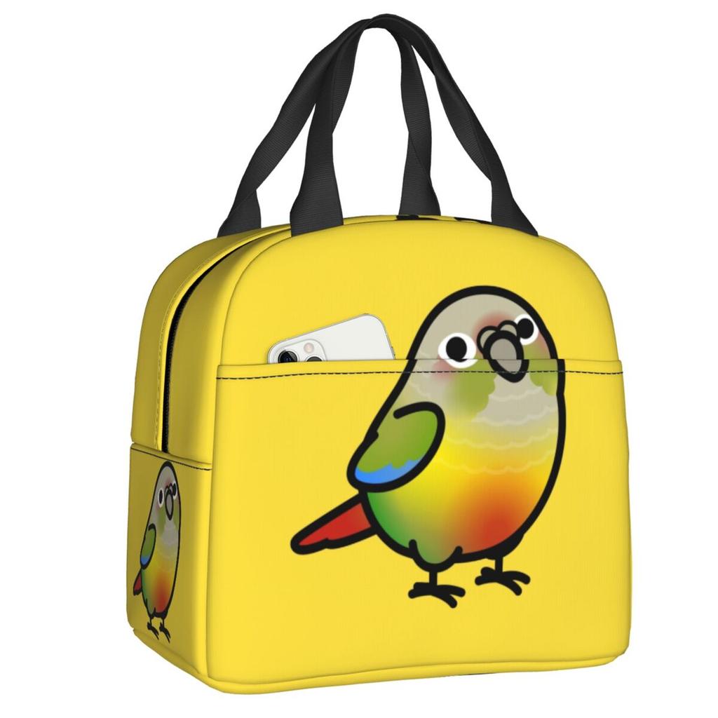 Custom Chubby Cockatiel Party Insulated Lunch Bag for Women Resuable Cute Parrot Birds Thermal Cooler Lunch Box School Children