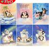 5D Diamond Embroidery Penguin Full Square Round Diamond Art Painting Animal Mosaic Snowman Children's Room Decor
