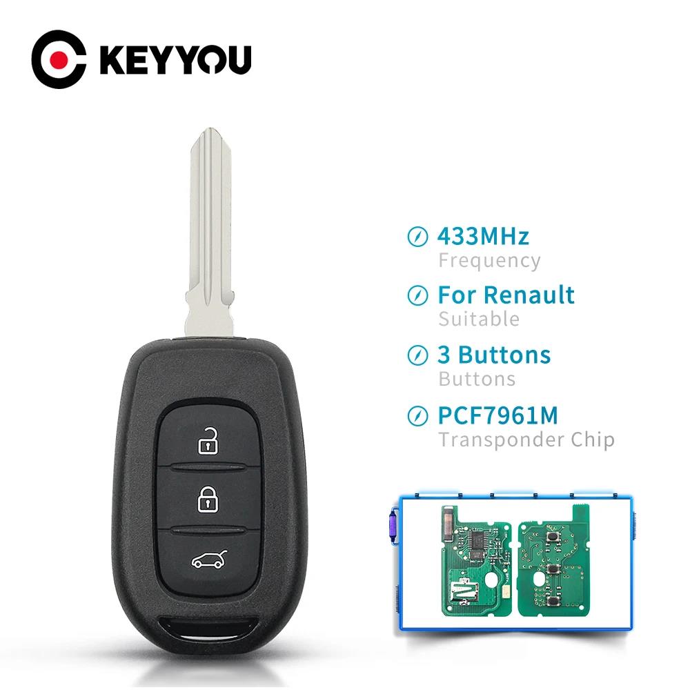 KEYYOU 2/3 Buttons Remote Key 434MHZ With 4A PCF7961M Chip For Renault Sandero Dacia Logan 2 Stepway Clio4 Duster 2016
