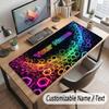 Abstract Geometric Theme Customized Mouse Pad Personalized Print Name Text Desk Mat For Home Office Table Decor