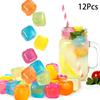 12Pcs/Set Whisky Reusable Ice Cube The Summer Wear-Resistant Rocks Whiskey Cubes Plastic Accessories