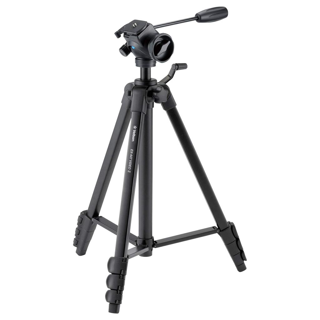 Velbon Family Video Tripod VIDEO II Lever Lock Total Height 155cm Leg Diameter 20mm Small Fluid Head Quick Shoe Compatible Smartphone Holder Included