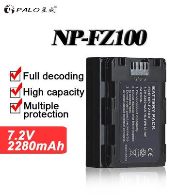 PALO Аккумулятор NP-FZ100 NP FZ100 емкостью 2280 мАч для камеры Sony NP-FZ100, BC-QZ 1 Alpha 9, A7RIII, ILCE-7R M 3, A 9, Sony 9 Sony Alpha 9S.