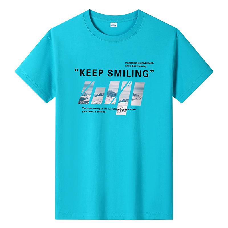 GMXIA Футболка с коротким рукавом из хлопка, мужская модная свободная рубашка с коротким рукавом, с принтом