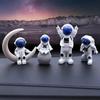4 шт. Фигурки-декор Астронавты и Луна Декор для дома пластиковая Статуэтка Астронавта Украшение для комнаты, офиса, рабочего стола Подарки Подарок для мальчика
