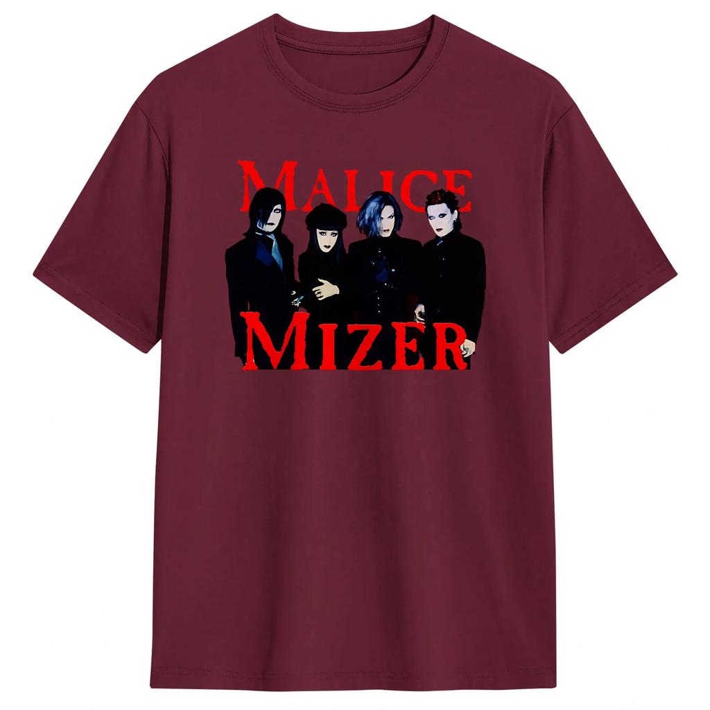 Streetwear TShirt Summer Japanese Malice Mizer Members Popular T Shirts Cotton Tshirt for Unisex Awesome Pattern Short Sleeve Tops
