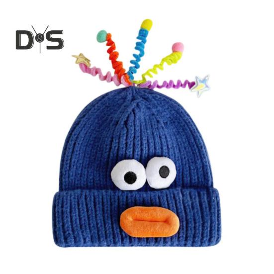 Мультяшная шерстяная шапка с выдвижными щупальцами, теплая вязаная шапочка для детей, реквизит для фотосъемки, головной убор для катания на лыжах, походов, термошапка для взрослых и подростков