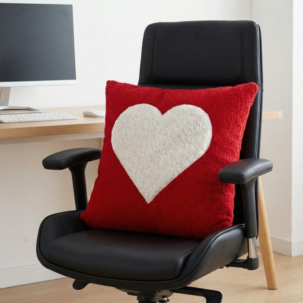 Soft Valentine Heart Pattern Pillowcase Embroidery Decorative Tufted Cushion Case LOVE 45CM Pillow Towel Home Sofa Decor