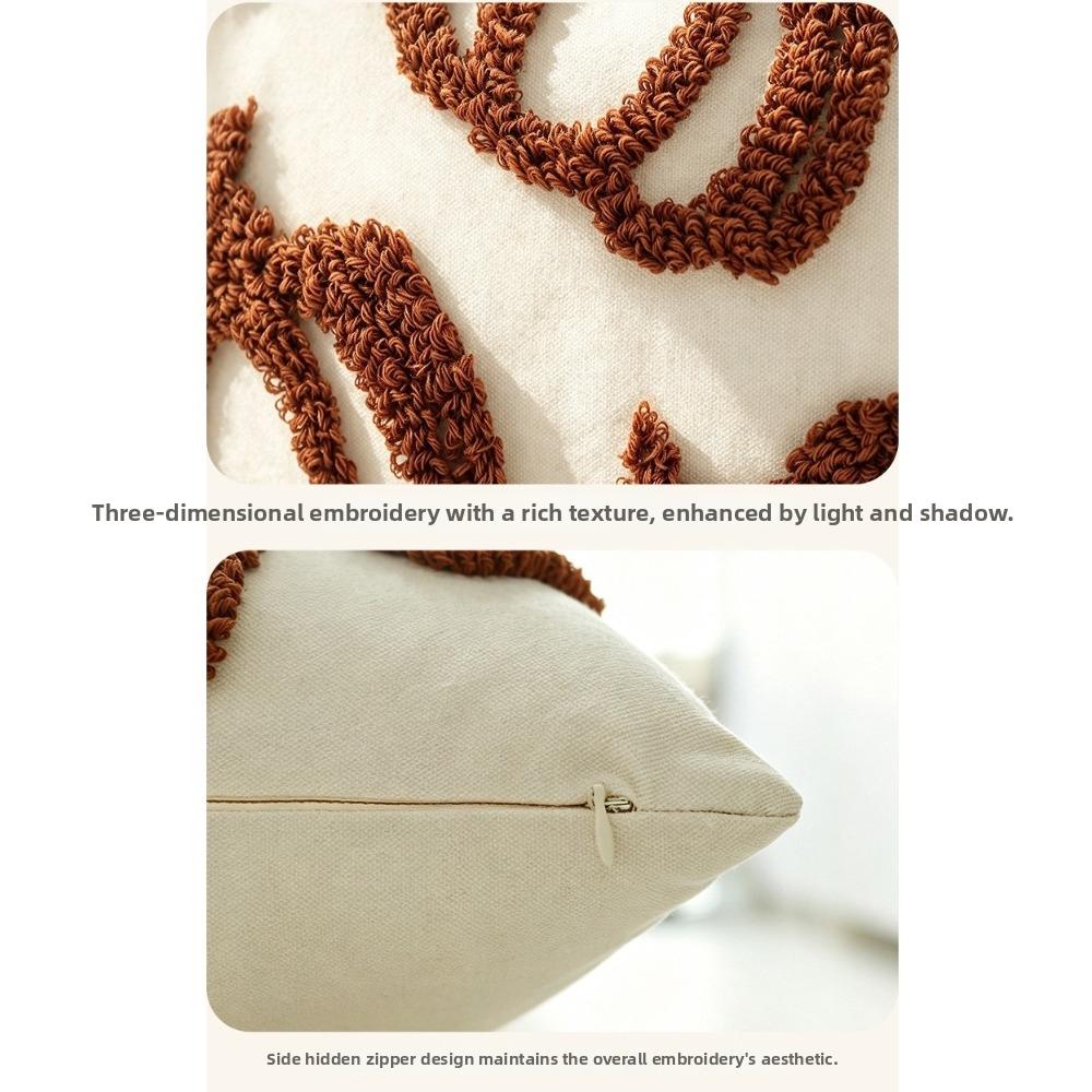 Chenille Pillow Protectors Embroidered Pumpkin Fall Pillow Covers Throw Pillow Covers Autumn Decor