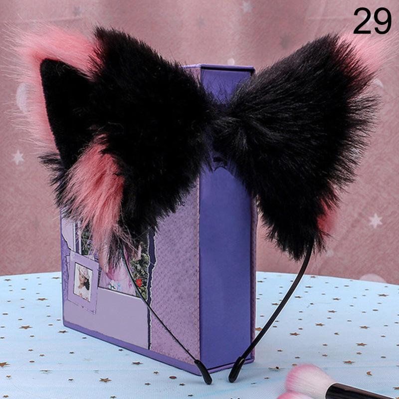 Ободок с меховыми ушками