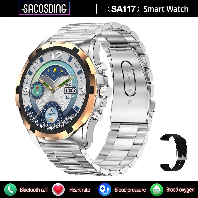 SACOSDING SA117 Smart Watch Always On Display NFC Bluetooth Call Voice Assistant 466*466 AMOLED Screen Sports Fitness Smartwatch
