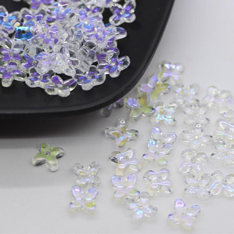 6x8 мм 50 шт. крест ароматный цветок форма хрустальное стекло свободные бусины-разделители для изготовления серег ювелирных изделий DIY ремесла