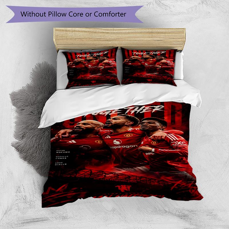 3pcs Duvet Cover Set (1*Duvet Cover + 2*Pillowcase, Without Core),Football team.C Print Bedding Set, Bedroom Decor, All‑Season, Birthday Gift