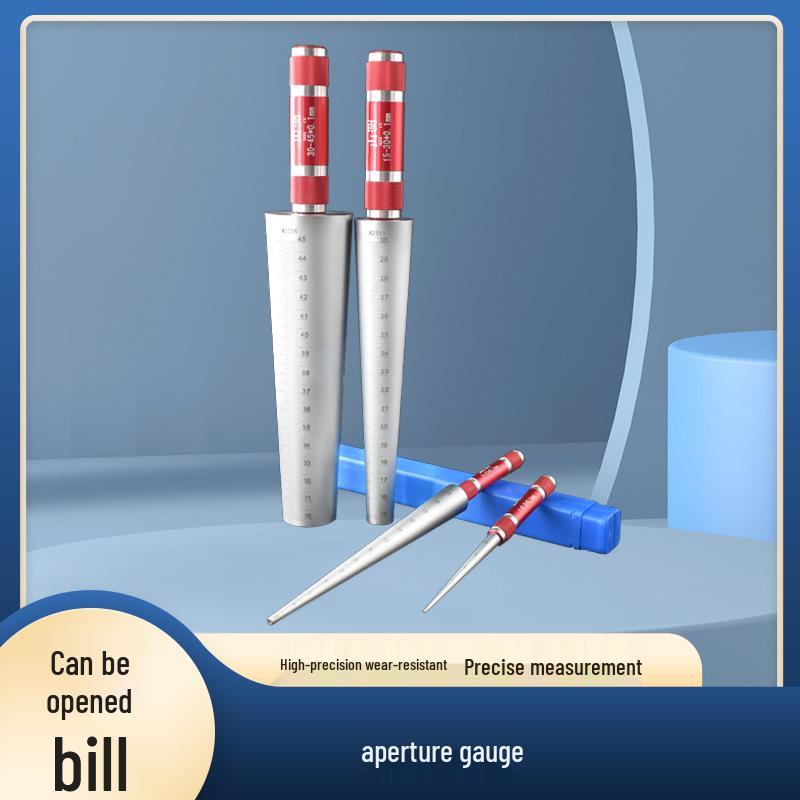 Mountain Measurement Tapered Bore Gauge: 1-6.5mm & 3-15-30-45-60mm Inner Diameter Plug Gauge
