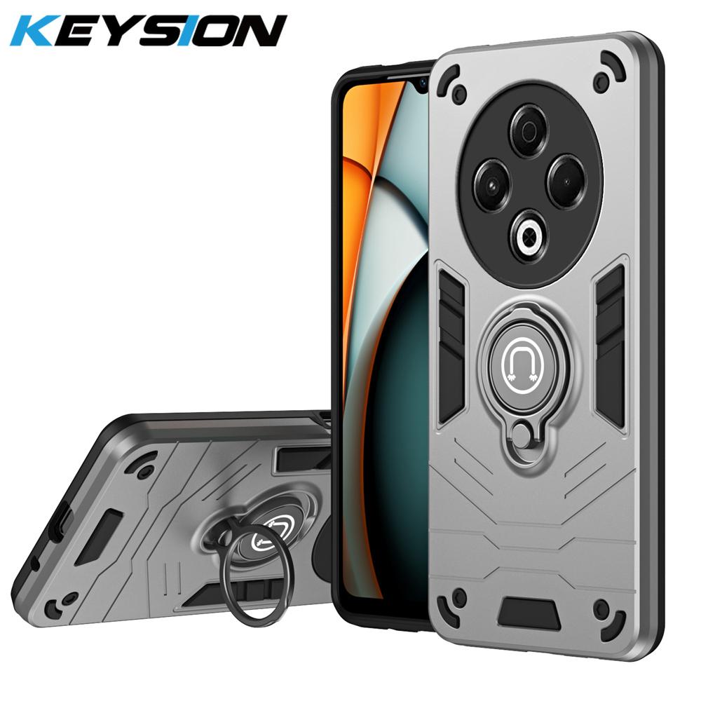 KEYSION Противоударный защитный чехол для Tecno Spark 30 4G Мягкий силиконовый чехол + защитное кольцо для камеры ПК Подставка для телефона Чехол для Tecno Spark 30