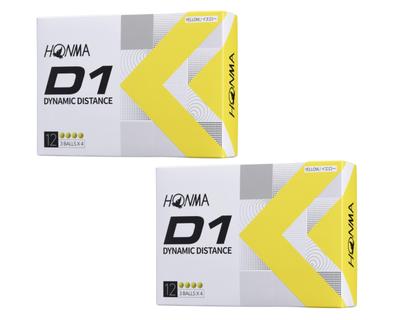 Дюжина мячей для гольфа Honma D1 BT2201 1 дюжина 12 мячей x 2 комплекта Honma Golf Honma HONMA BT2201 оригинальный [2 комплекта] D-1 (с полотенцем) (желтый)
