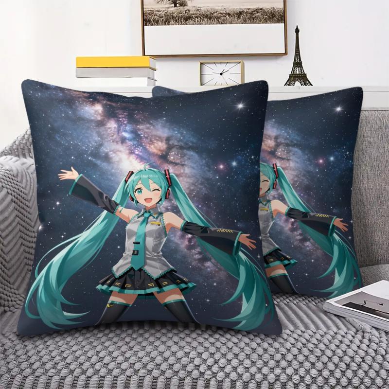 Hatsune Miku Galaxy Throw Pillow, 18.18 Inch Cushion, Accent Pillow, Includes Pillow Core, Hd Print For Sofa Bed Room