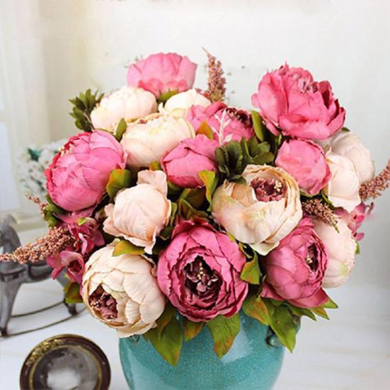 8Pcs Artificial Peony Realistic Easy To Use Vintage Artificial Peony Bouquet for Garden