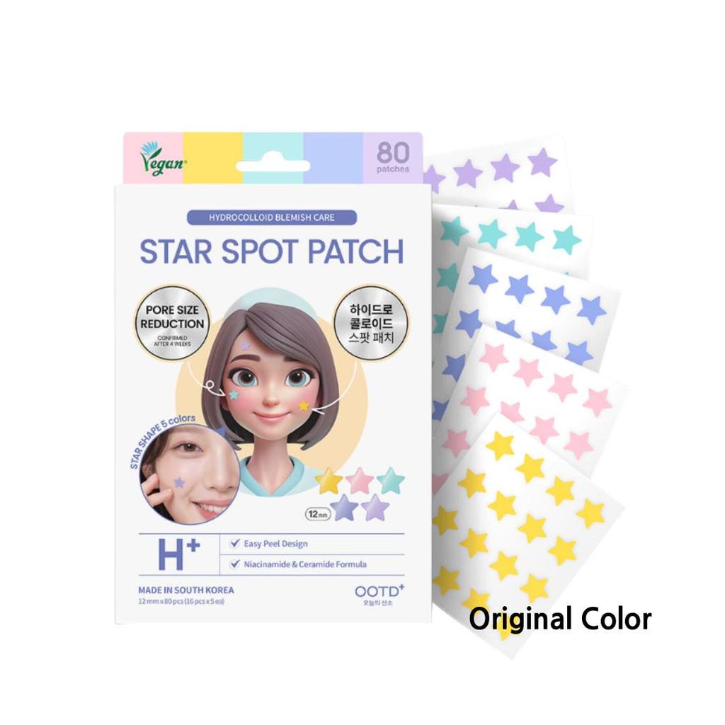 OOTD Гидроколлоидные пластыри от прыщей Star Spot Patch 80 шт.