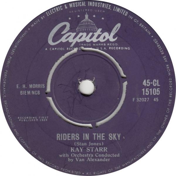 7-дюймовая пластинка КЭЙ СТАРР - Всадники в небе 45CL15105 Capitol Records 1959 Великобритания Джаз Б/У