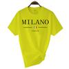 2024 Summer Milano Letters Printing Y2k T-shirt For Man Short Sleeved Luxury Tees For Men's Clothing Loose Pure Cotton Soft Tops