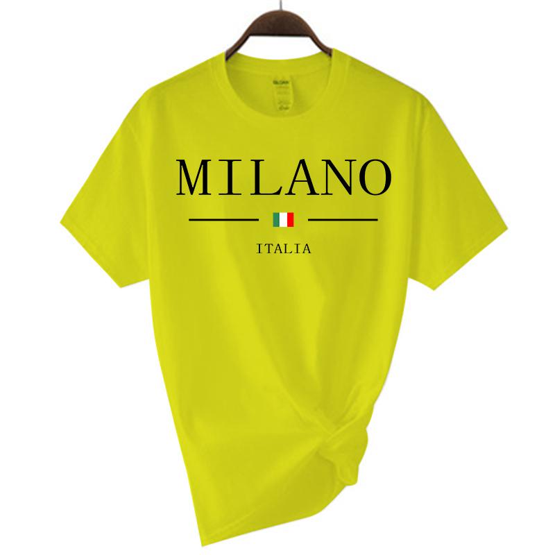 2024 Summer Milano Letters Printing Y2k T-shirt For Man Short Sleeved Luxury Tees For Men's Clothing Loose Pure Cotton Soft Tops