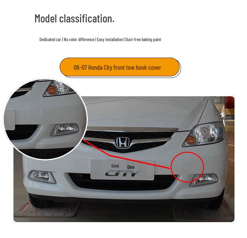 Compatible Front Tow Hook Cover for 06-07 Honda City