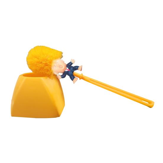 Щетка для ванной комнаты с комиксами Трампа, длинная ручка, необычная щетка для унитаза, функциональное чистящее средство для унитаза, веселый инструмент для уборки ванной комнаты