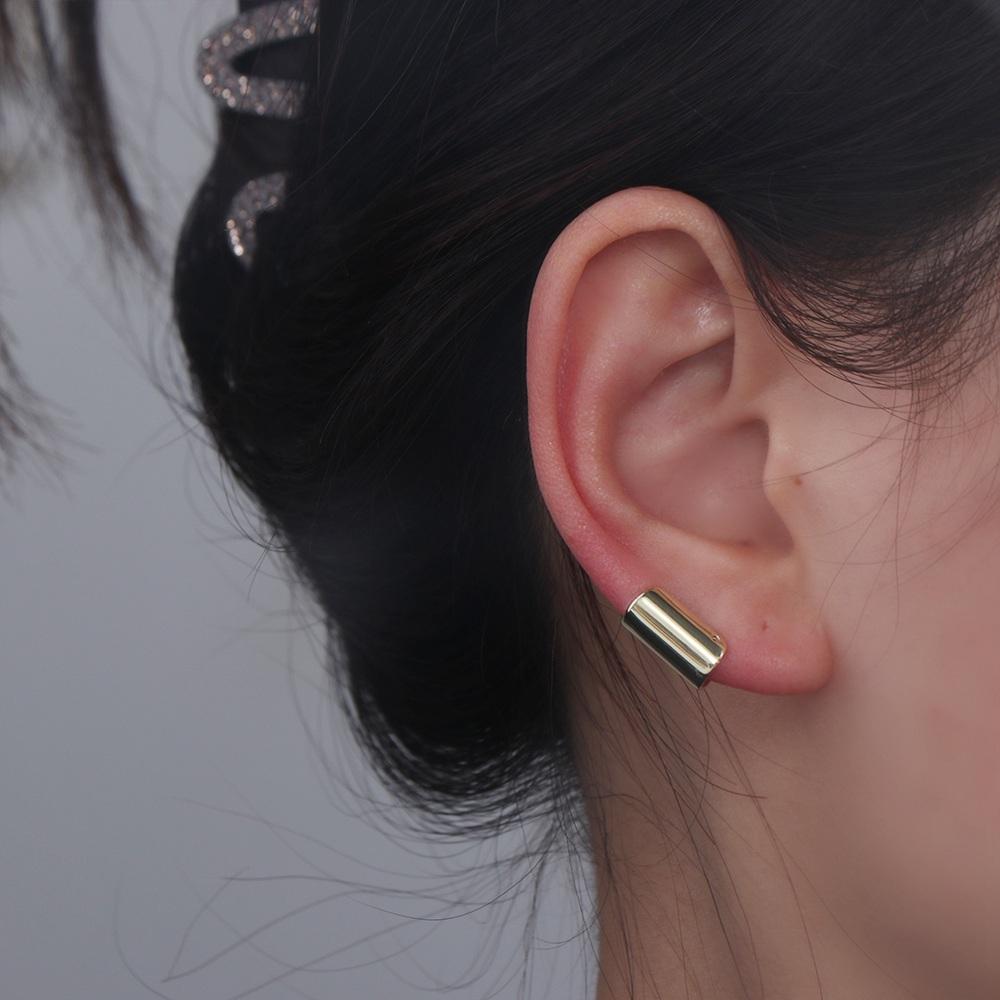 Non-Piercing Ear Bone Clip Copper Fake Ear Cuff Long Tube Clip Earring Piercing Jewelry