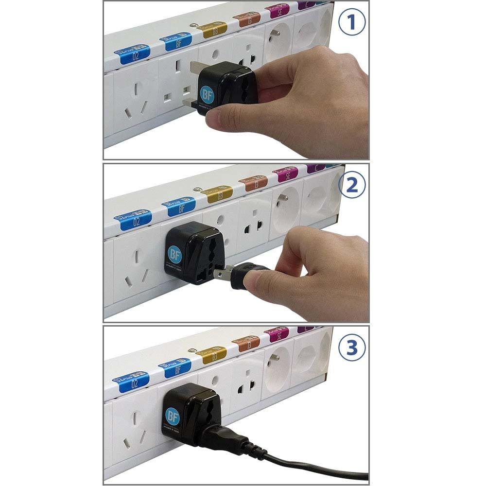 Переходник для зарубежной экономичной электрической вилки, набор из 2 штук, тип BF для путешествий, (BF + тип) RW-PS02