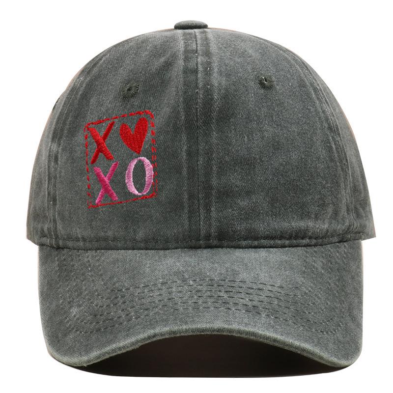 Кепка-бейсболка с вышивкой XOXO на День святого Валентина, стирающаяся, модная и персонализированная
