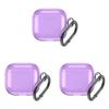 Прозрачный защитный чехол с карабином TPU Cover для Airpods 4(Прозрачный фиолетовый)