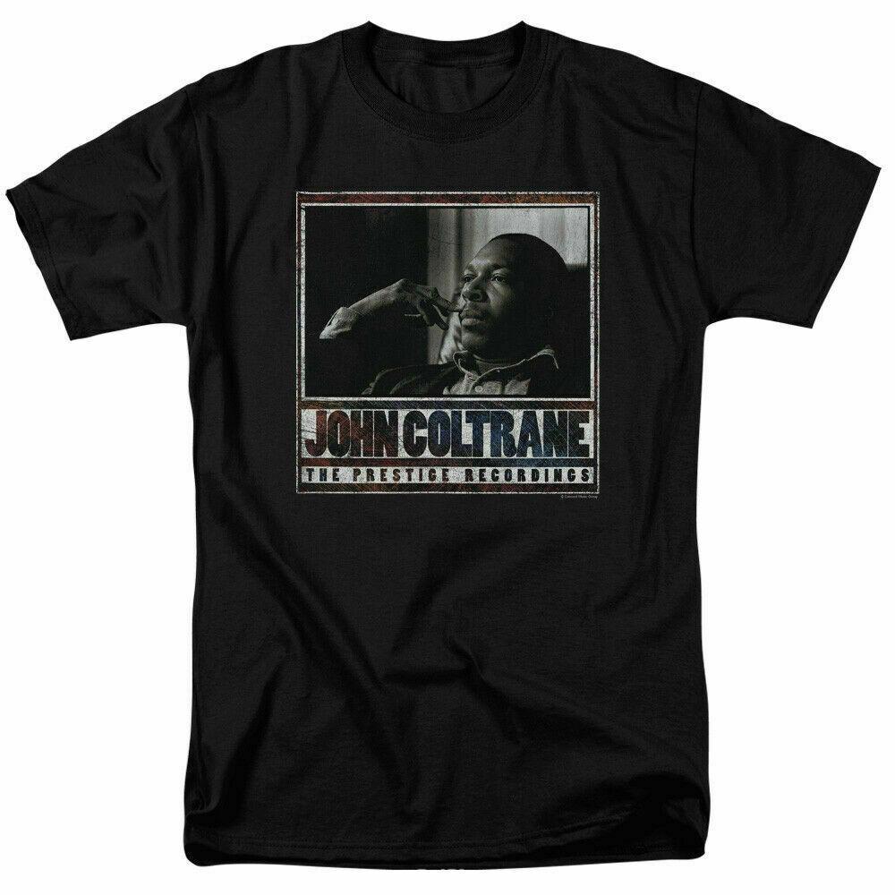 John Coltrane Prestige Recordings T-shirt Licensed Jazz Bebop Saxophone Black