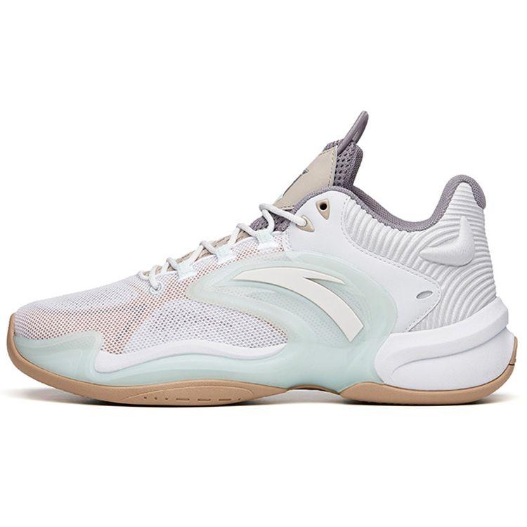 Anta Heat Wave 3 Shock Absorption Non-Slip Low-Top Basketball Shoes Men Sneaker Gray White 112131608-5