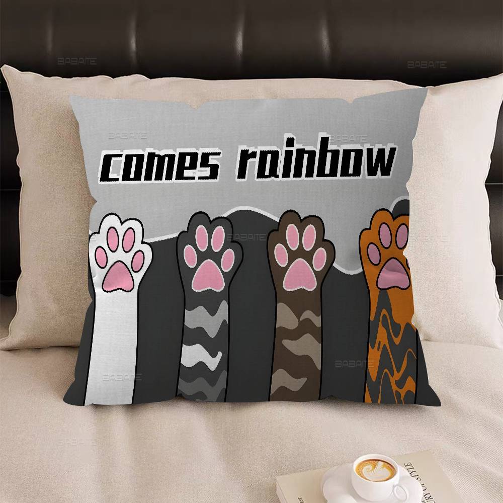 Kawaii Anime Cat Cute Decorative Room Aesthetics Pillow Case Home Decor Bedroom Sofa Bed Couch Pillow Cover 45x45