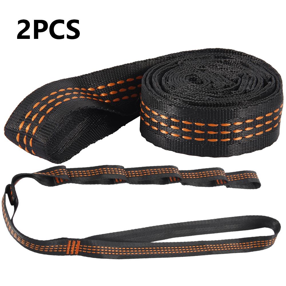 2/4Pcs Hammock Straps Special Reinforced Polyester Straps For Outdoor Camping Black Hammock Straps High Load-bearing Rope Strap