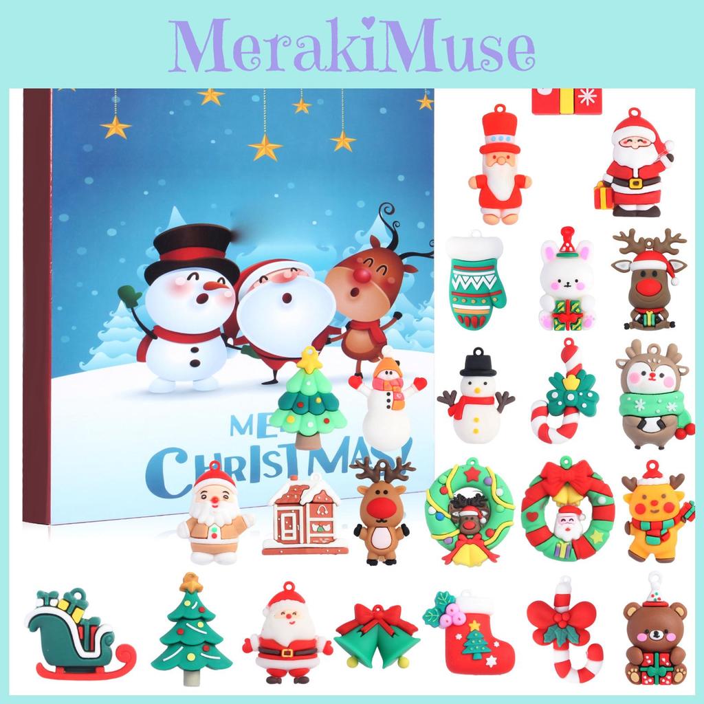 Календарь Адвента на Рождество от Санта-Клауса ПВХ 3D Знаковые Фигурки Для Праздничного Декора и Подарков