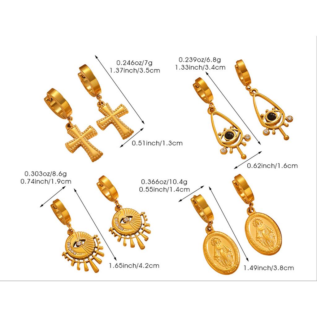 Изысканная Мода Универсальные Минималистичные Геометрические Серьги-Подвески Овальной Формы в Виде Сердца из Нержавеющей Стали для Женщин