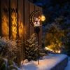 Crescent Moon Snowman Yard Art Garden Stake Light, Solar Powered Lamp, Decorations for Walkways Warm Glow Waterproof Pathway Light Christmas