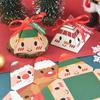 10 Pcs Cartoon Santa Paper Boxes Pyramid Triangle Ribbon Sweet Candy Paper Chocolate Packaging Box For Xmas New Year Party