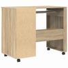 Rolling Desk in Sonoma Oak 91 x 50 x 77 cm Engineered Wood