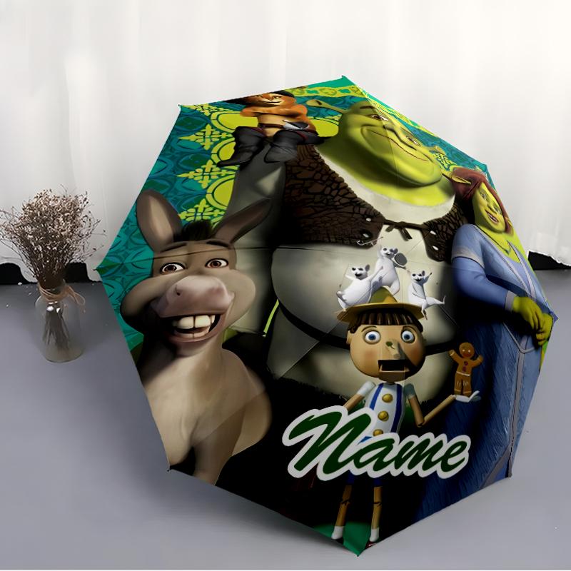 Personalized Name S-Shrek Print Umbrella - Automatic Open/Close, Eight-Rib Durable Frame, Automatic Folding Umbrella