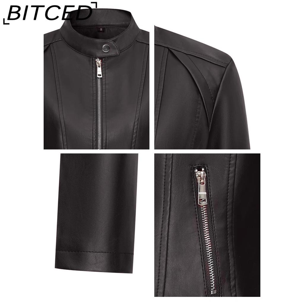 Модная женская куртка из искусственной ПУ кожи, воротник-стойка, легкий весенне-осенний стиль, красная кожаная куртка