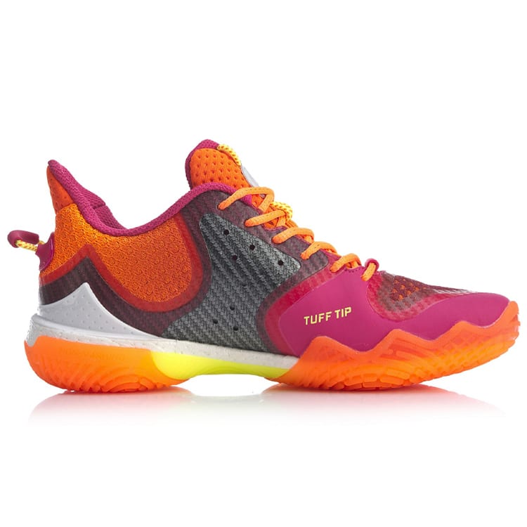 Бадминтонные кроссовки Li Ning женские низкие оранжево-красные AYAQ002-2